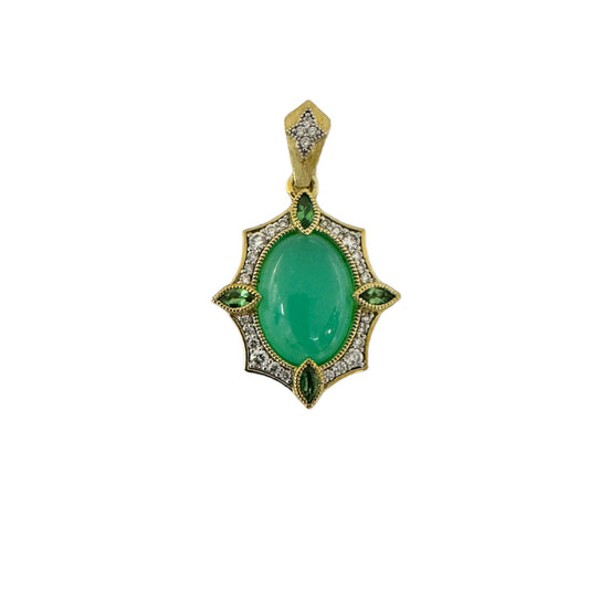 Moroccan Oval Chrysophrase Pendant