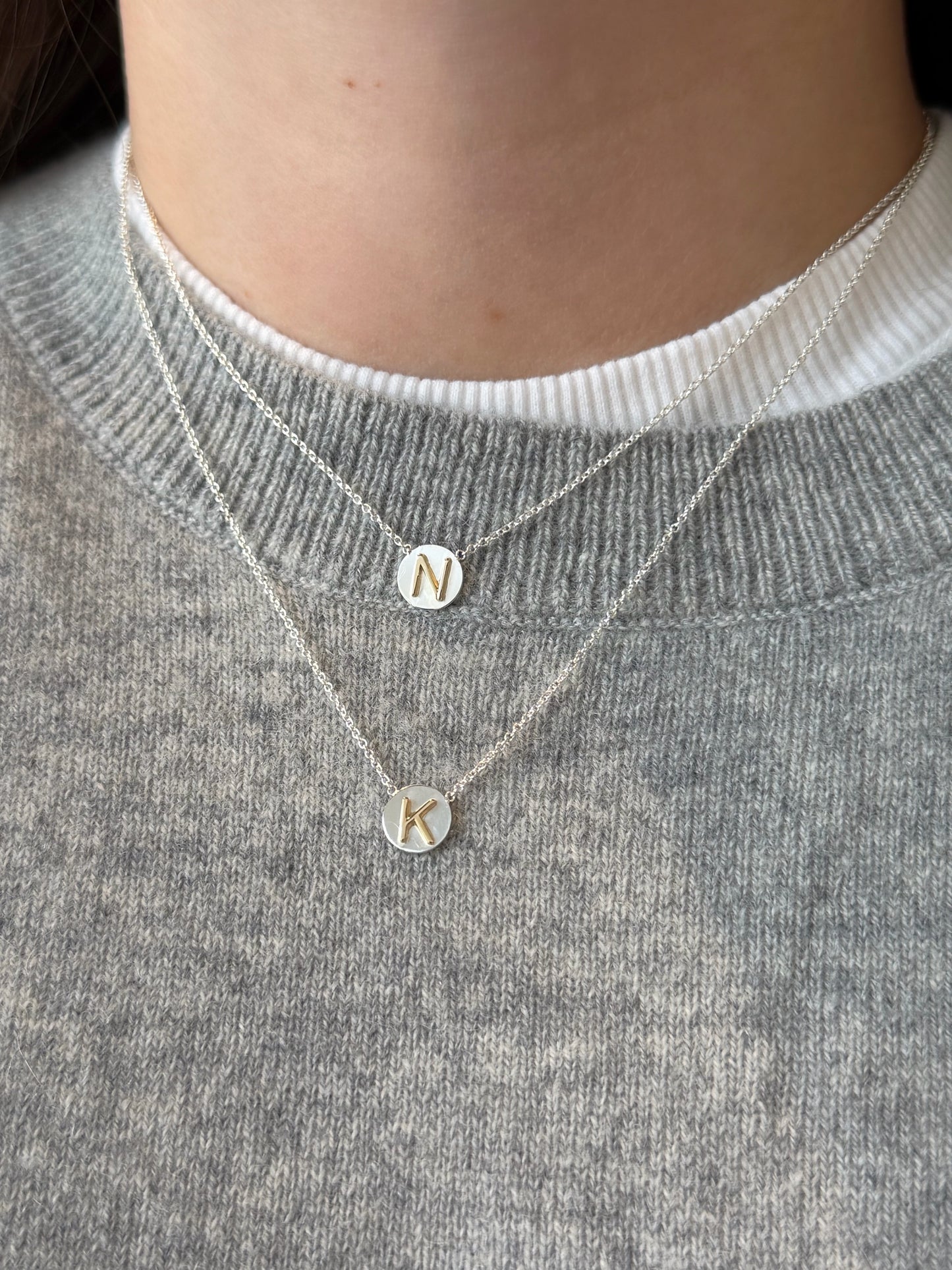 "K" Initial Disc Necklace