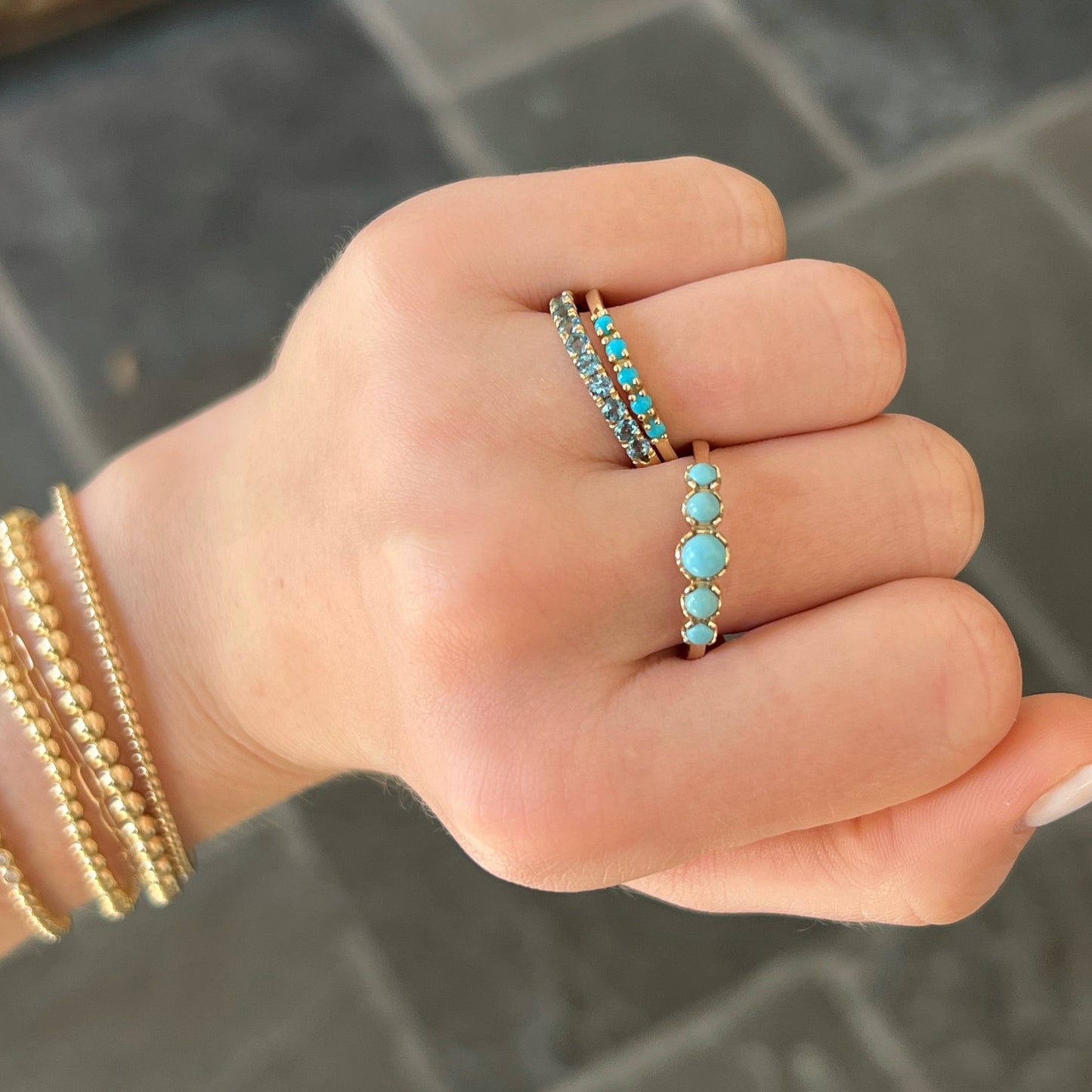 Five Stone Turquoise Ring