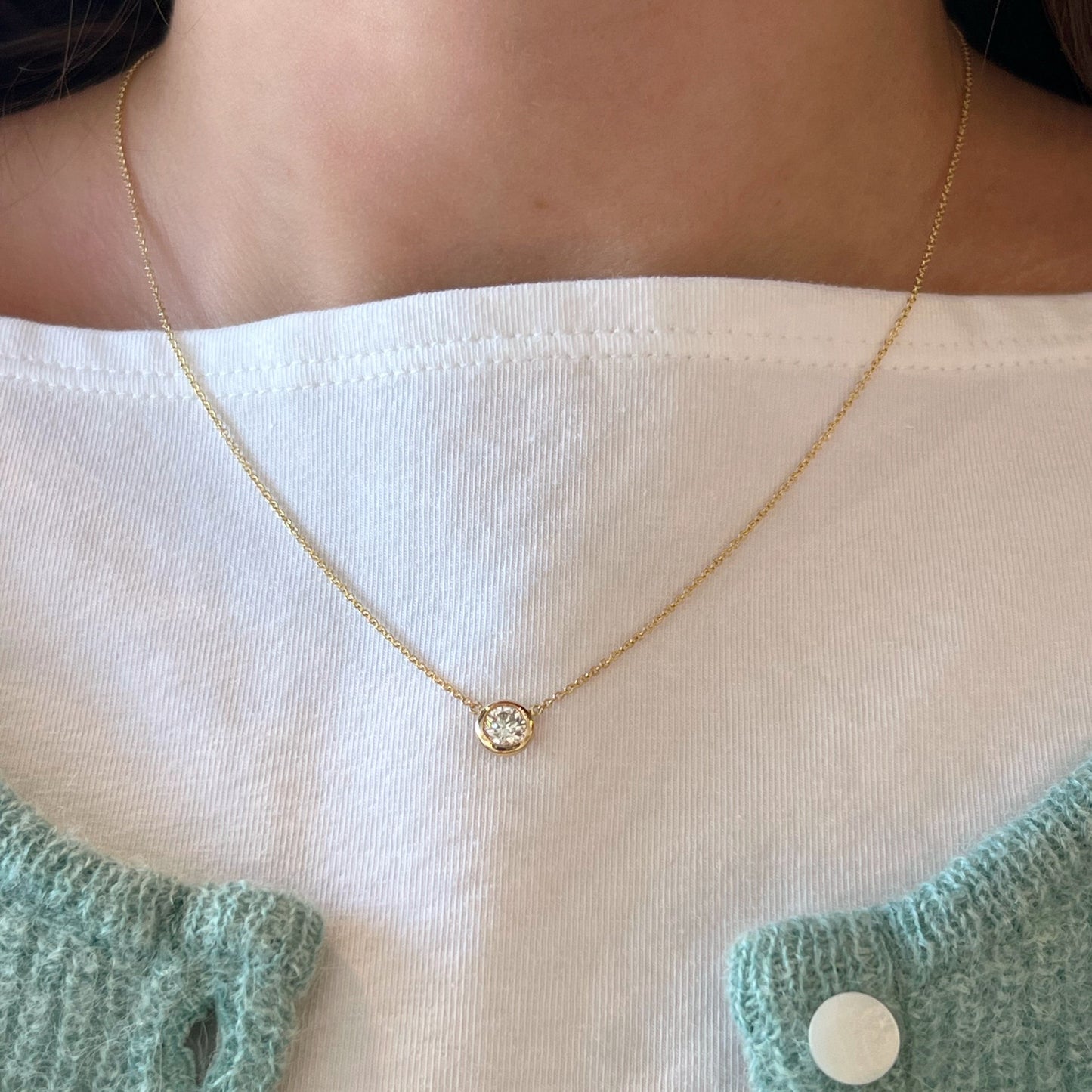 0.42 ctw Round Diamond Solitaire Necklace