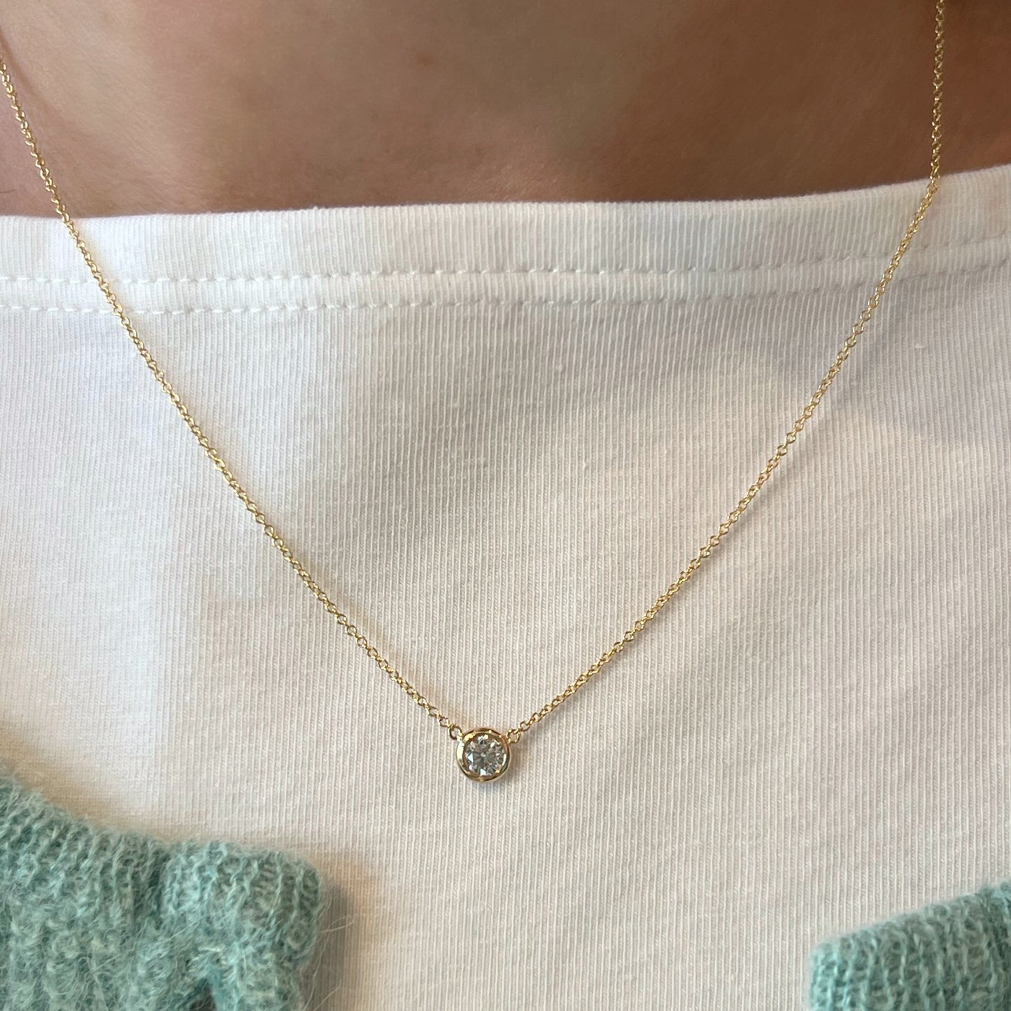 0.31 ctw Round Diamond Solitaire Necklace