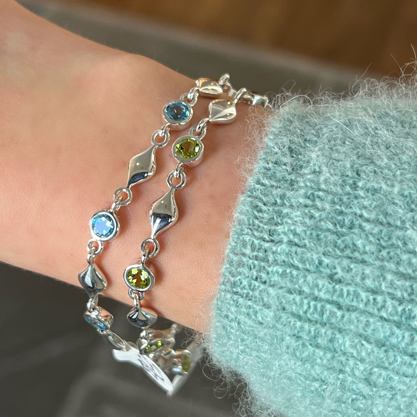 Blue Topaz & Teardrop Bracelet