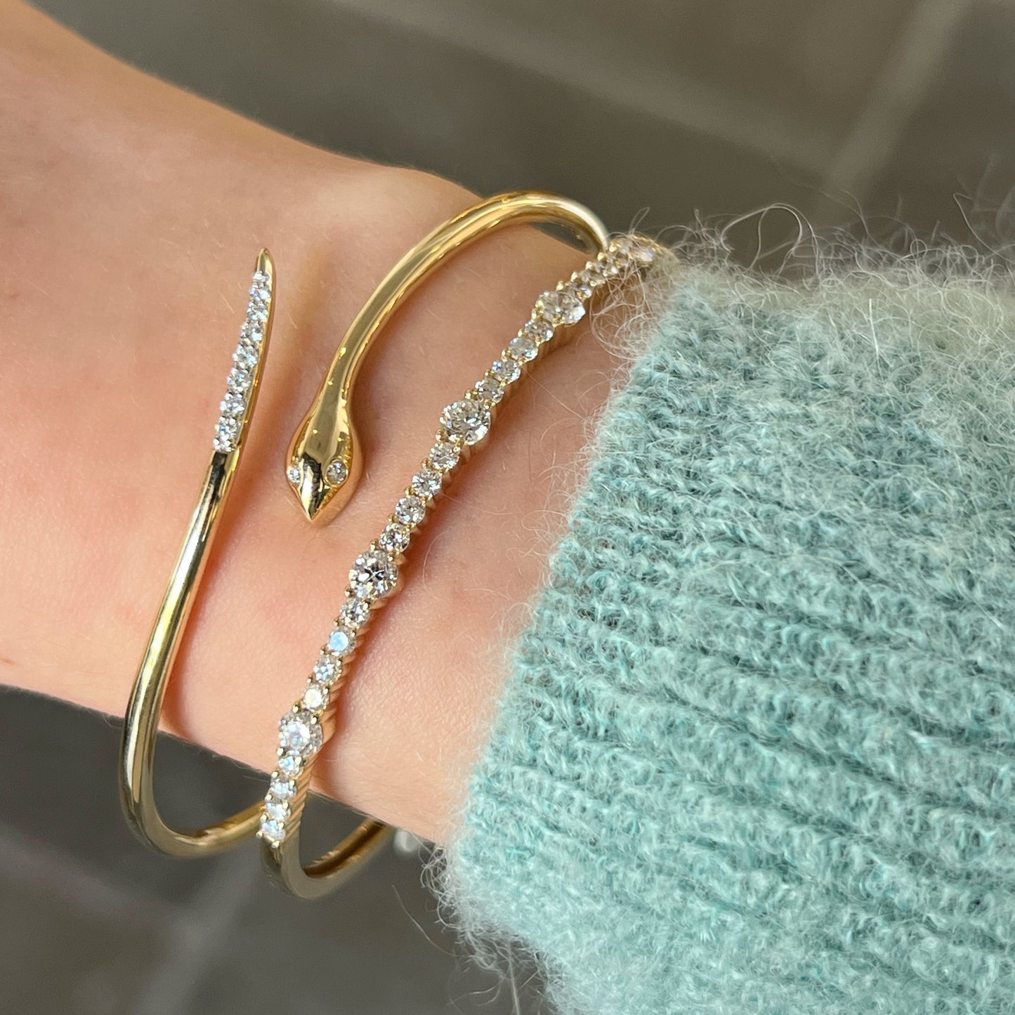 Diamond Quad Station Hinge Bracelet