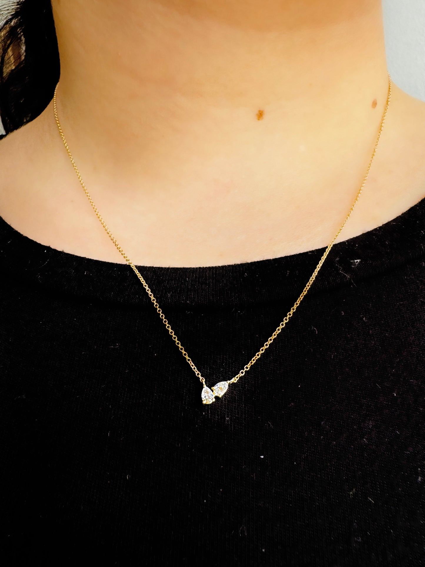 Double Pear Diamond Necklace