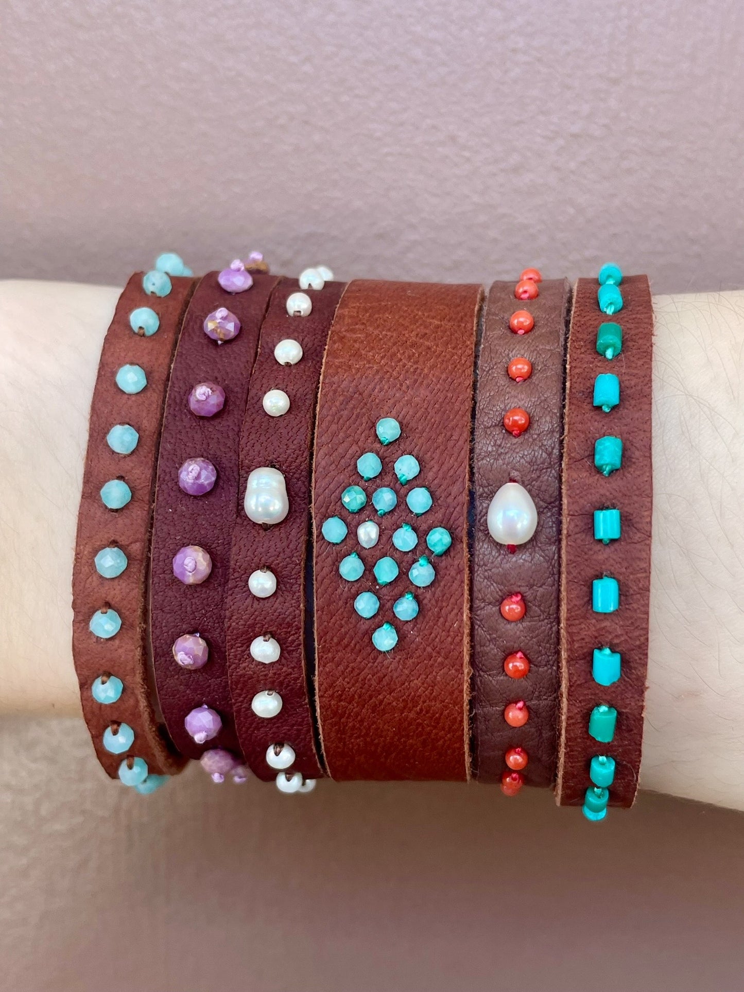 Turquoise Leather Bracelet