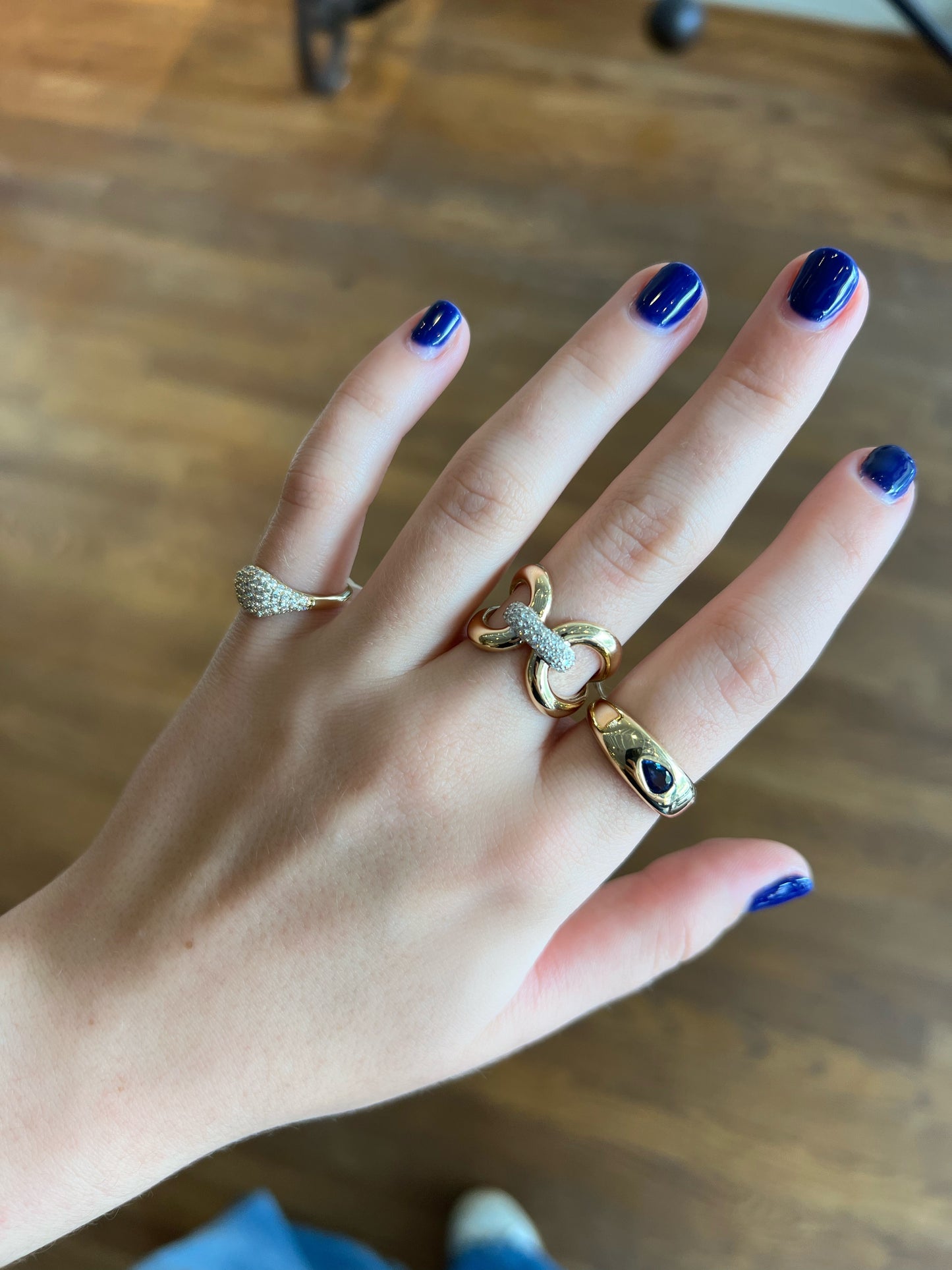 Open Gold with Diamond Connector Ring