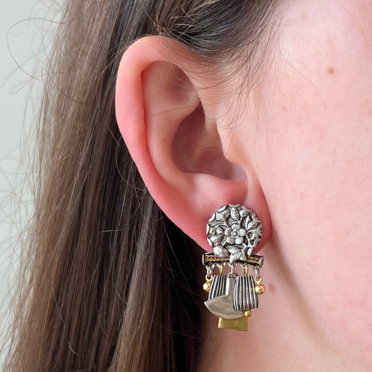 Small Metal Bloom Earrings