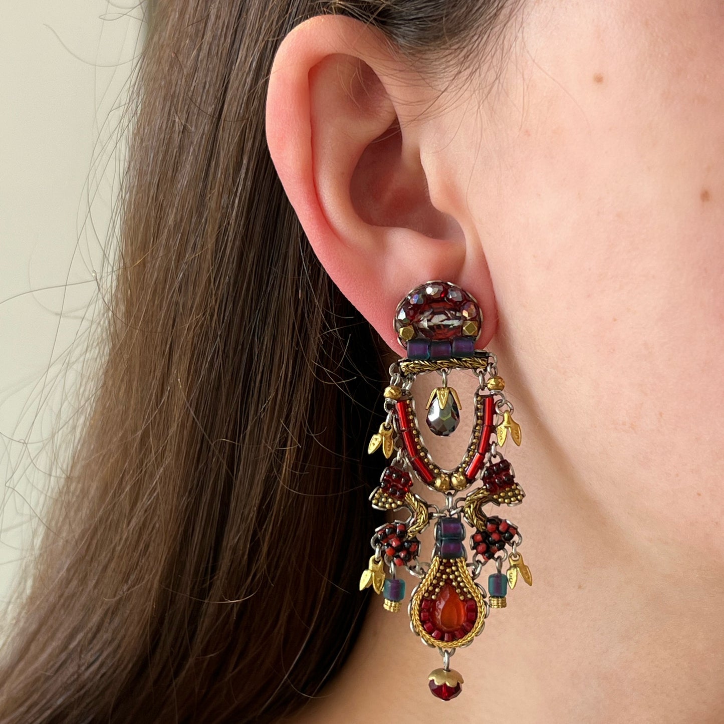 Large Noble Wine Earrings