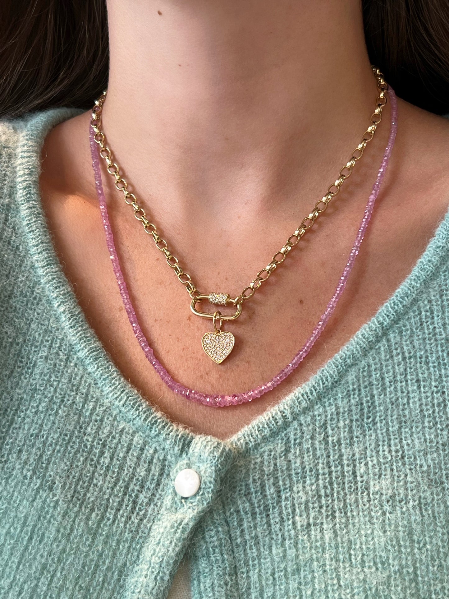 Graduated Pink Sapphires Bead Necklace