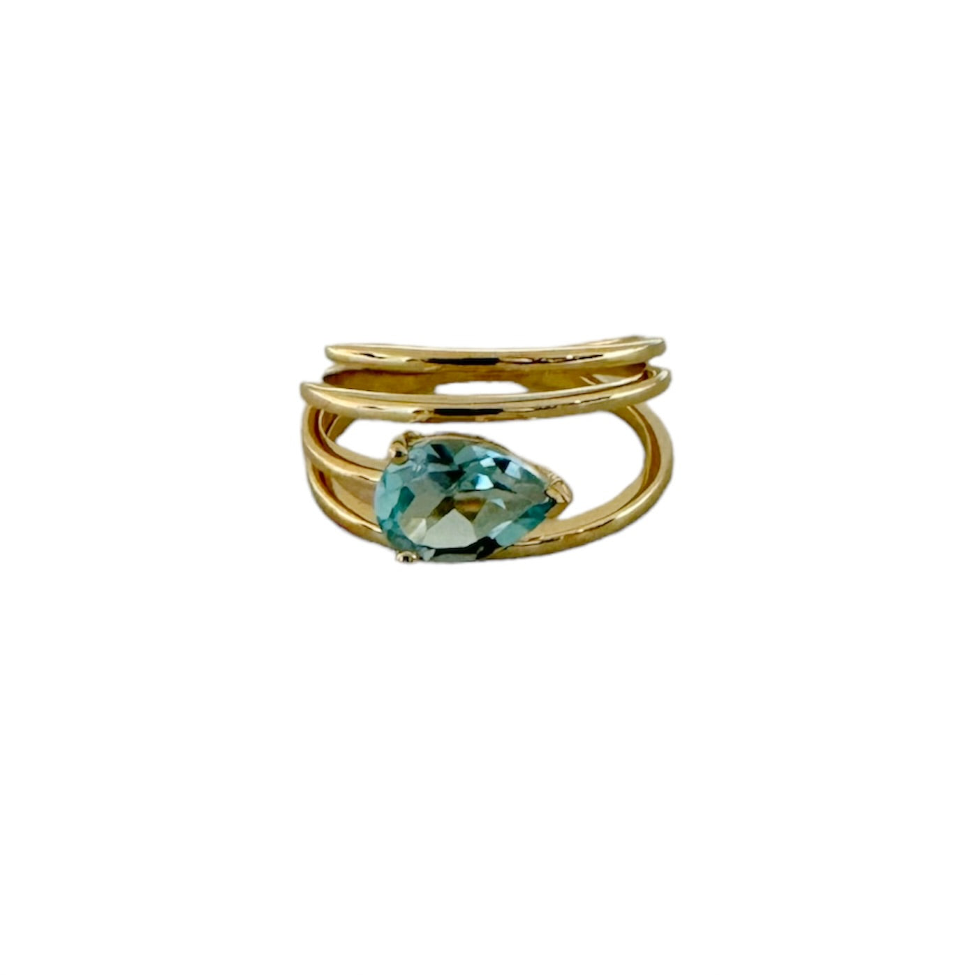 Blue Topaz Spiral Ring