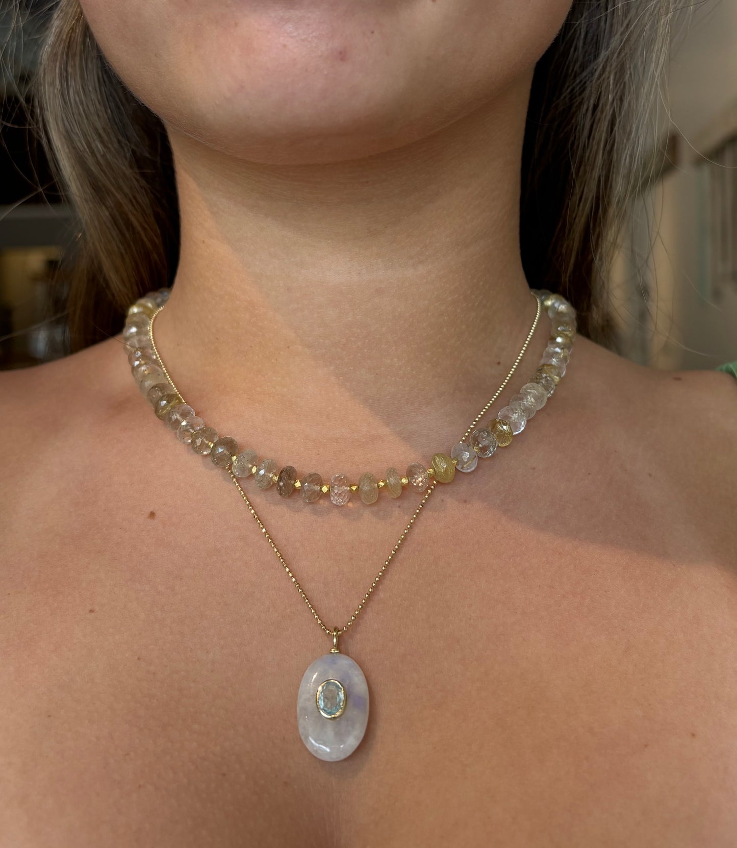 Rutilated Quartz Vermeil Necklace