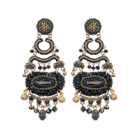 Large Gilded Black Earrings