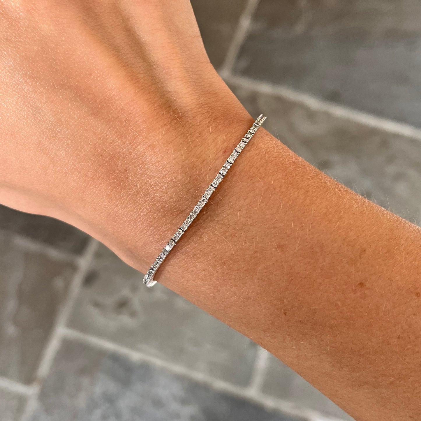 1.33 ctw White Gold Diamond Tennis Bracelet