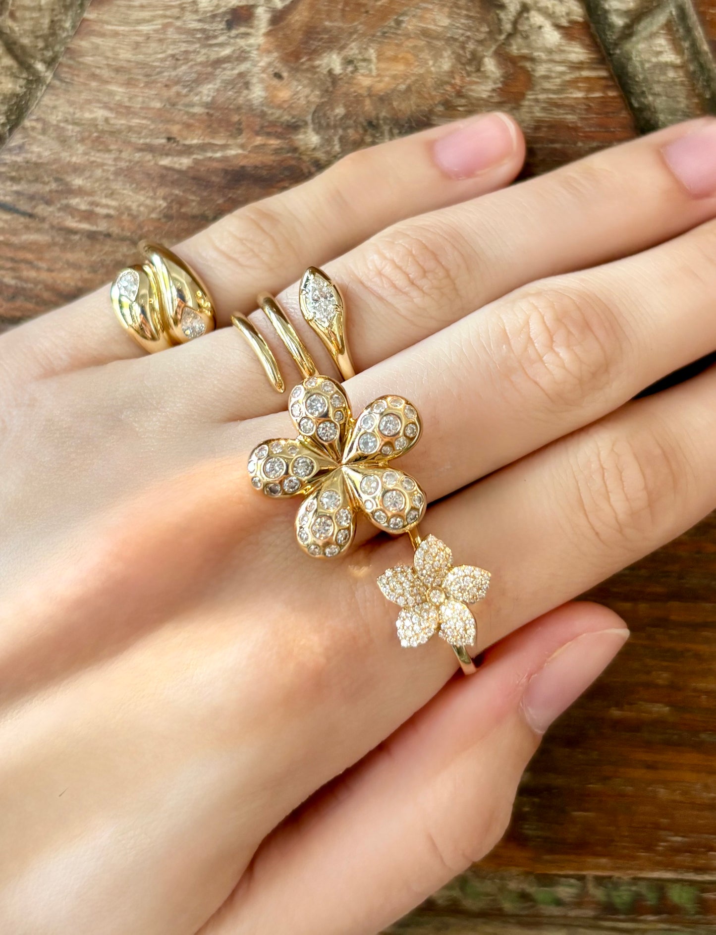 Diamond Crossover Pinky Ring