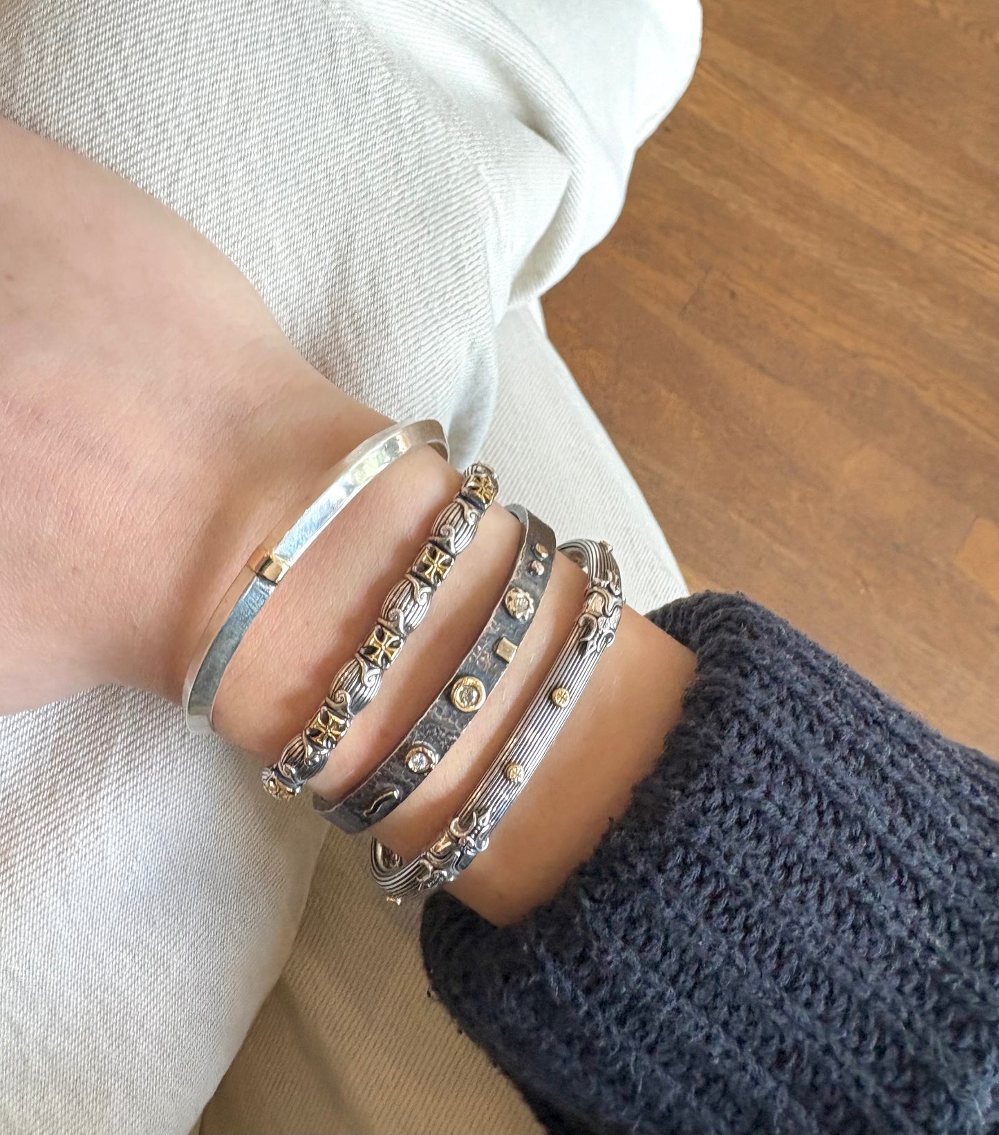 Oxidized Mixed Metal Cuff Bracelet