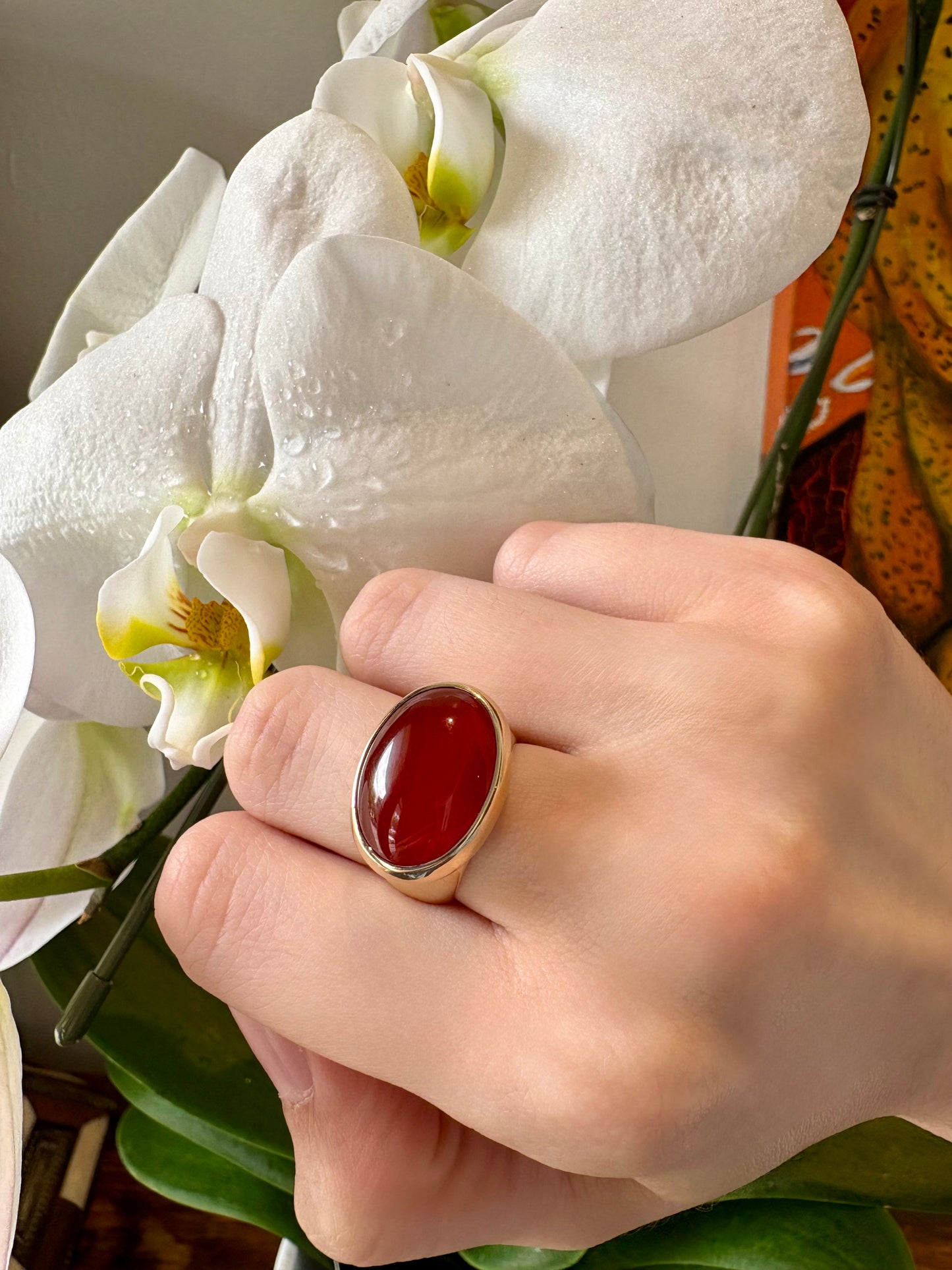 Gold Carnelian Ring