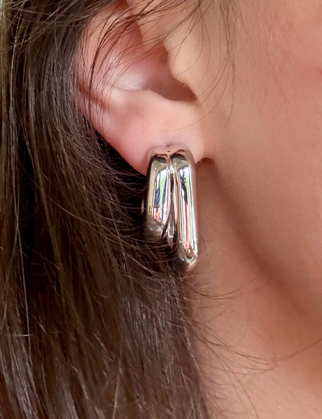 Sterling Silver Double Tube Earrings