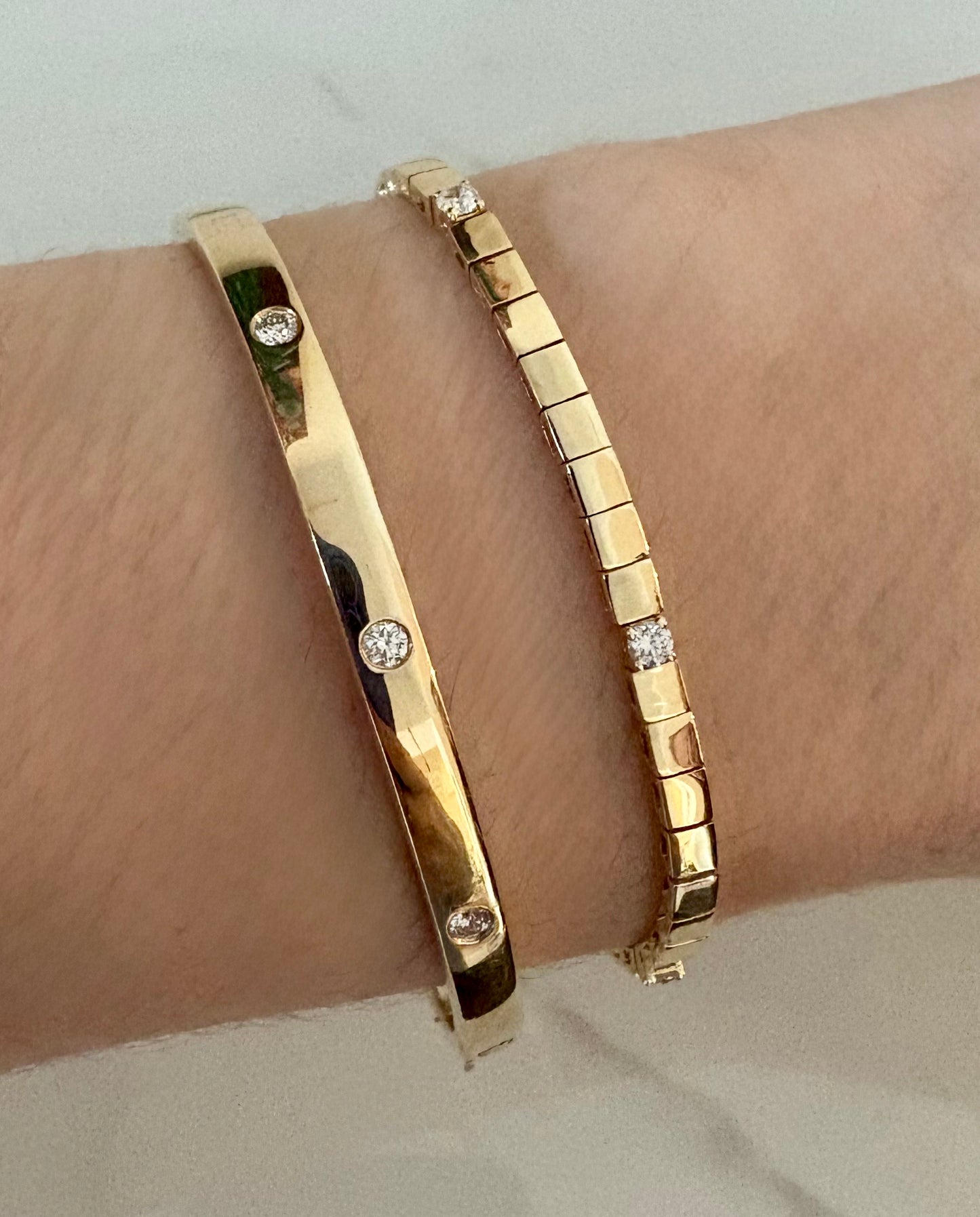 Diamond Station Hinge Bracelet
