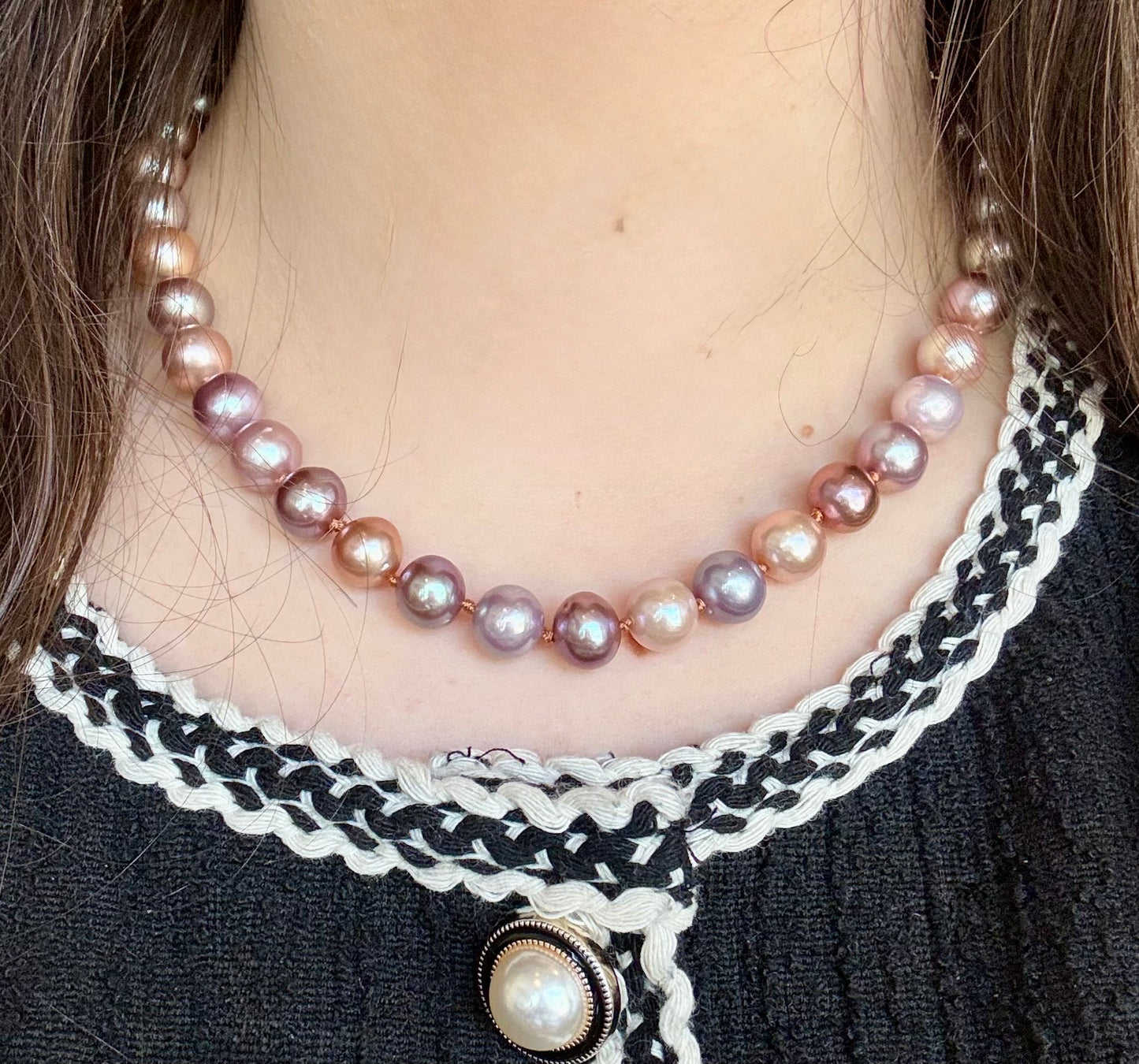 Mixed Pink Pearl Necklace