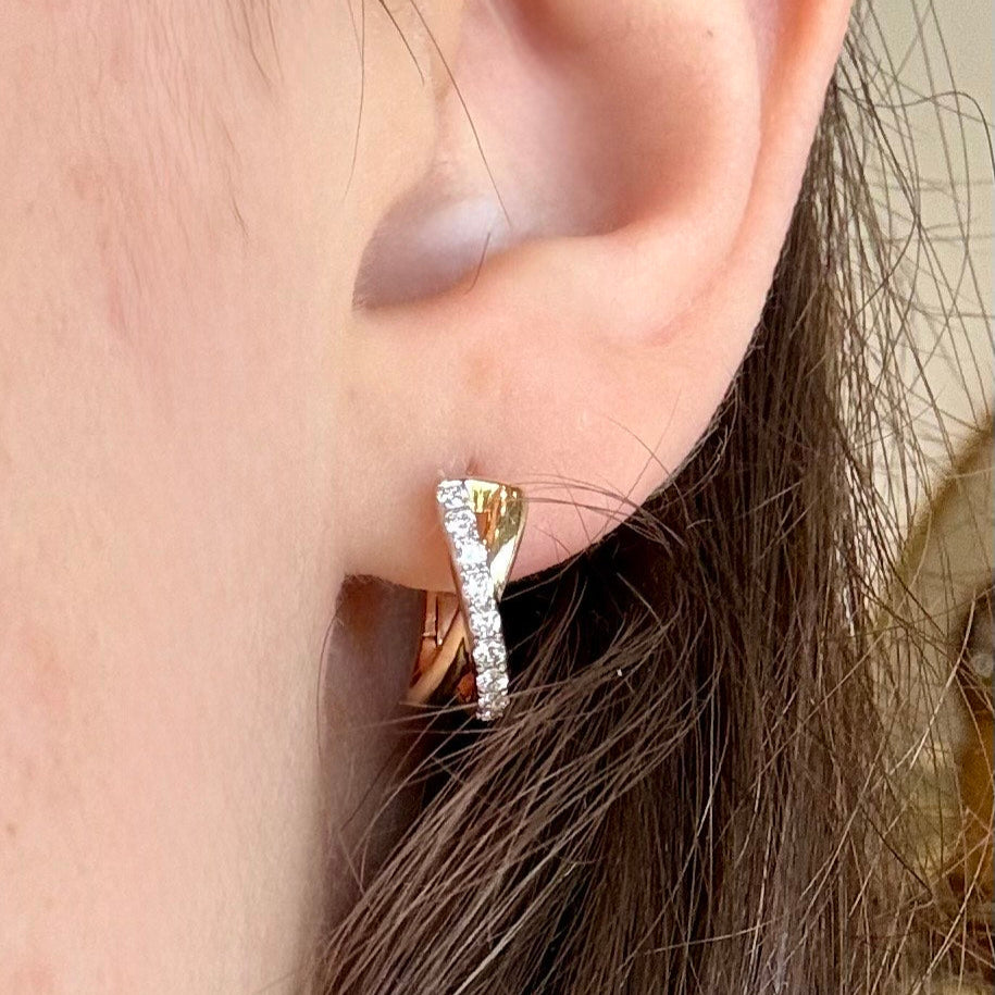 Diamond X Hinged Hoops