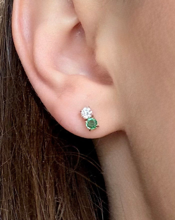 Diamond & Emerald Studs