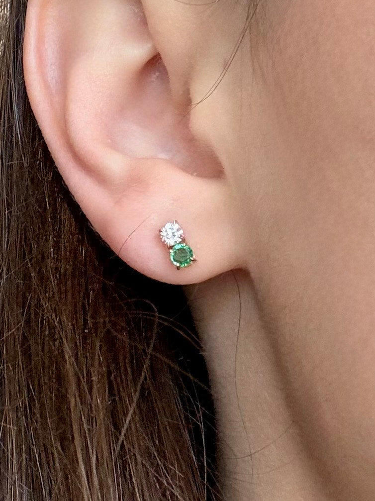 Diamond & Emerald Earrings