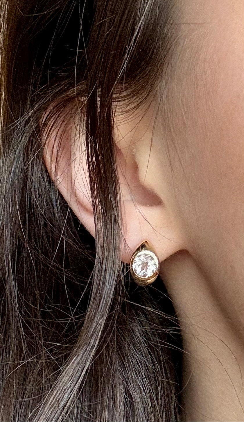 White Topaz Huggies