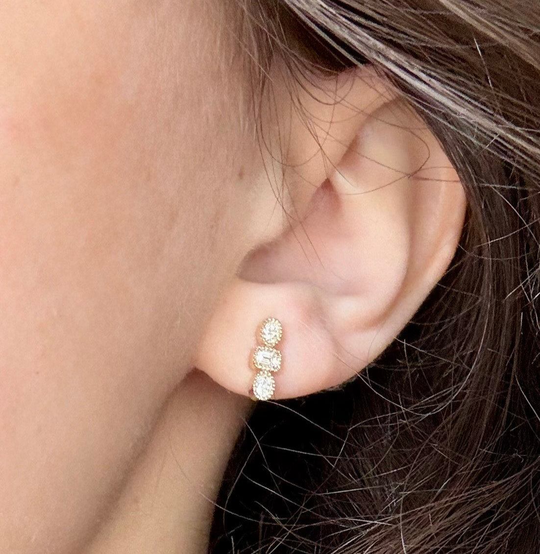 Milgrain Diamond Studs