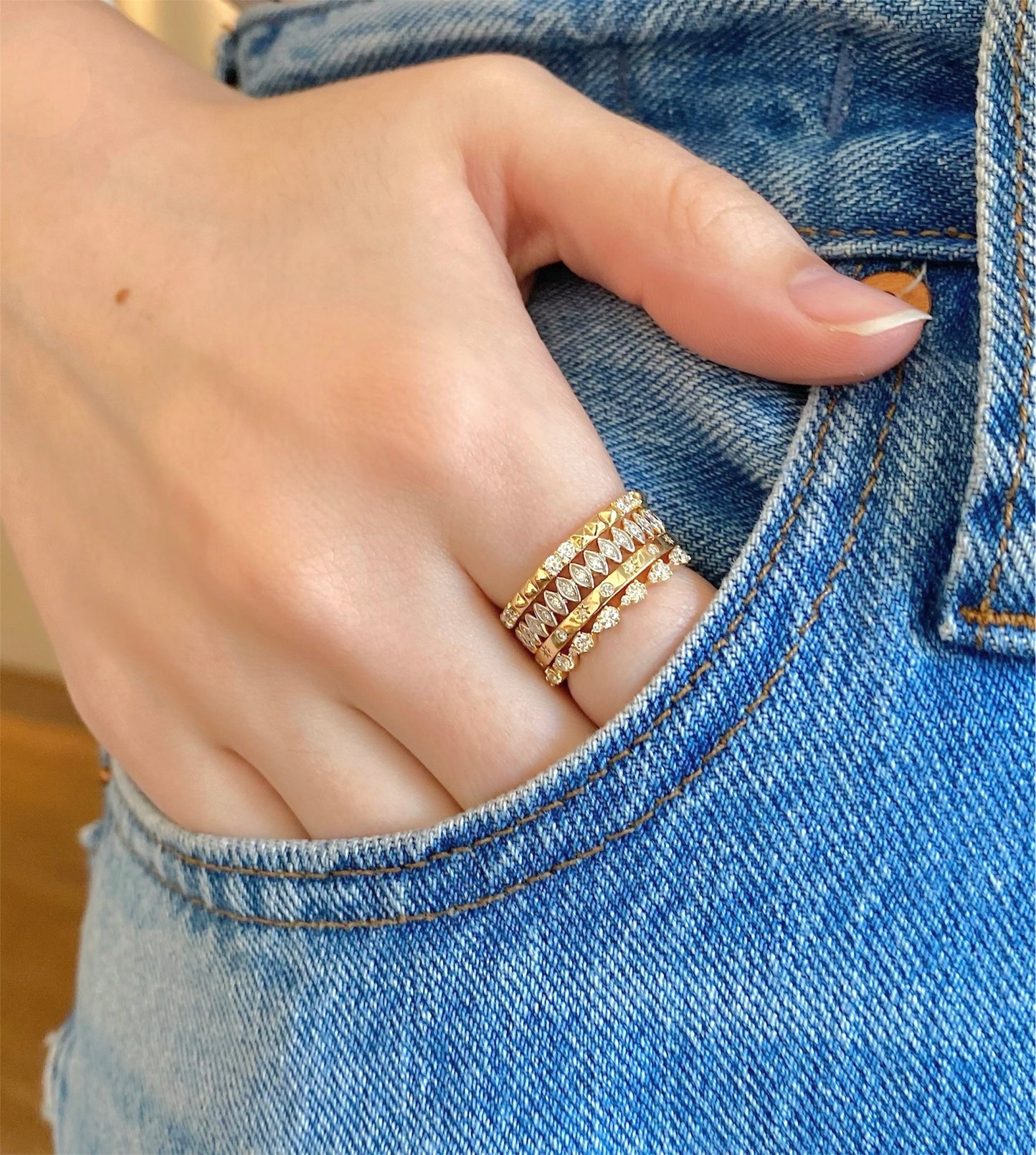 Diamond Pyramid Ring