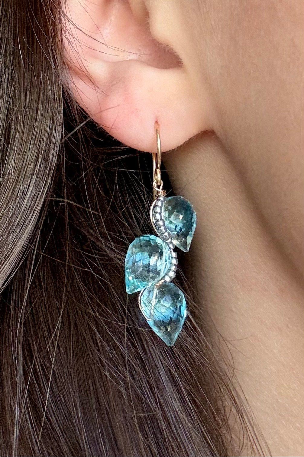 Aqua Quartz Earrings