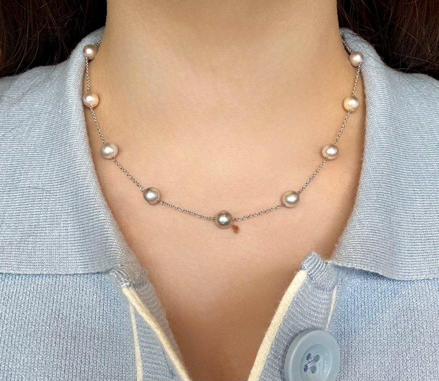 Station Saltwater Pearl Necklace