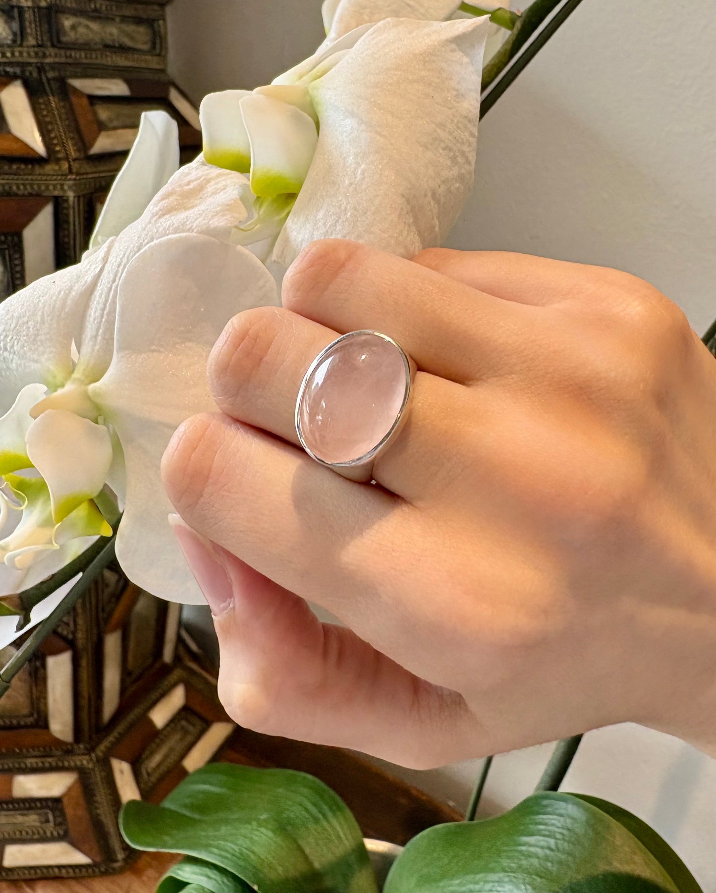 Sterling Silver Rose Quartz Ring