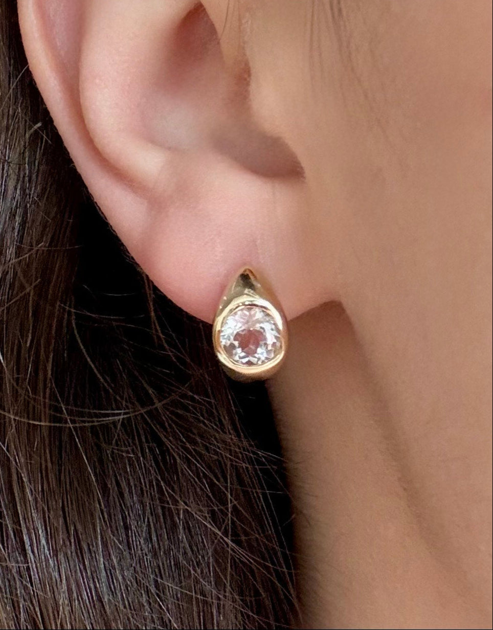 White Topaz Huggies