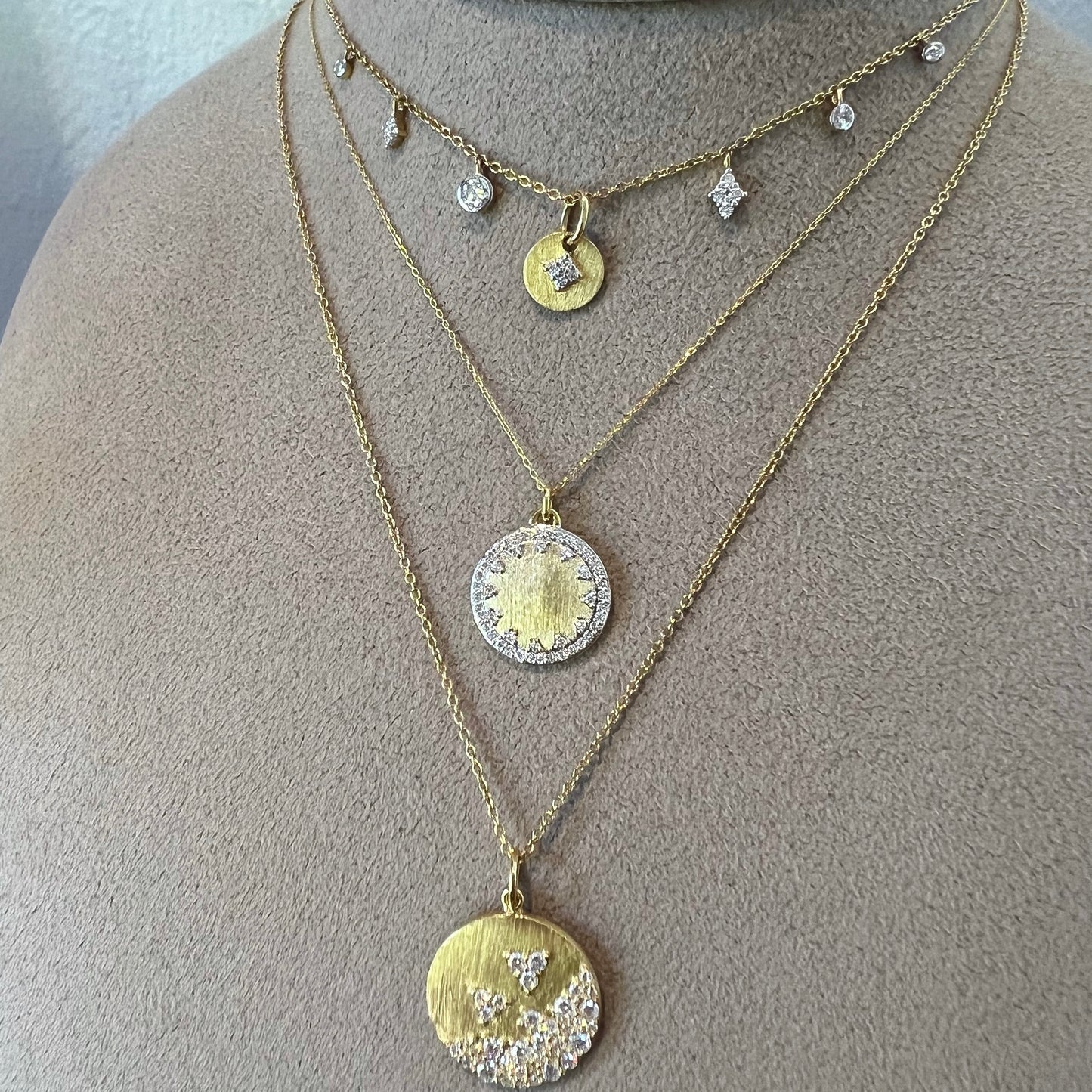 Provence Floating Charm Necklace with White Diamonds