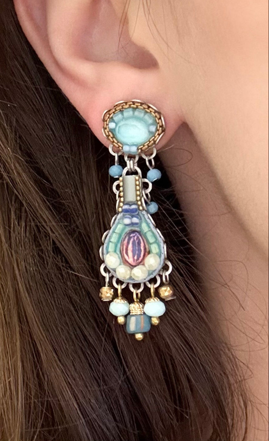 Small Blue Bird Earrings