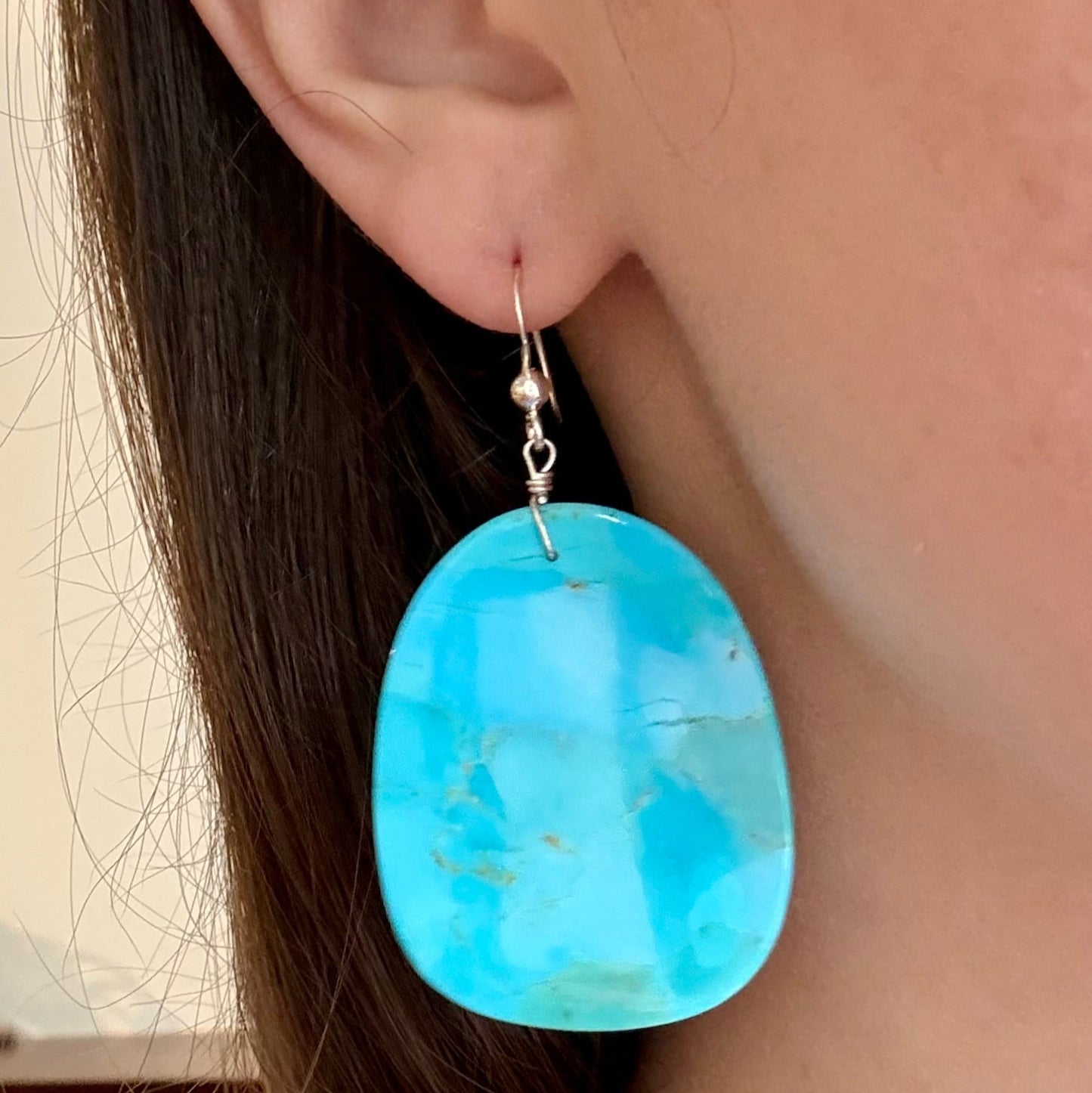 Large Turquoise Dangle Earrings