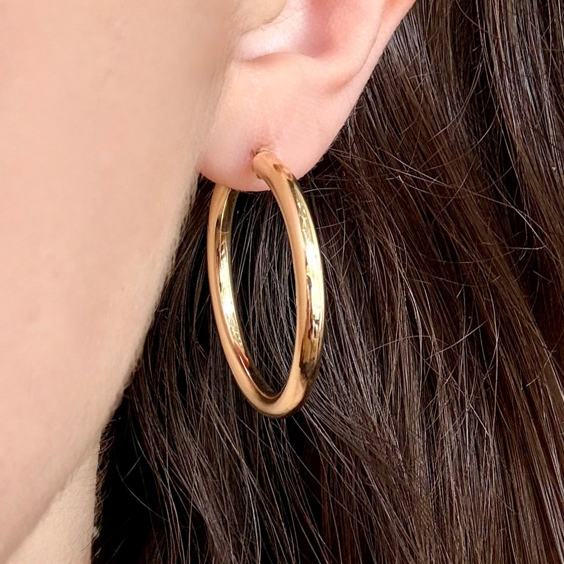 3mm Gold Hoops