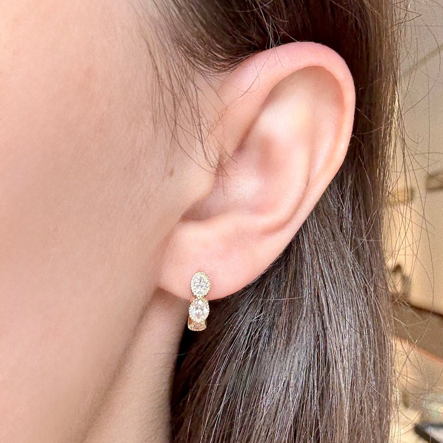 Milgrain Diamond Huggies