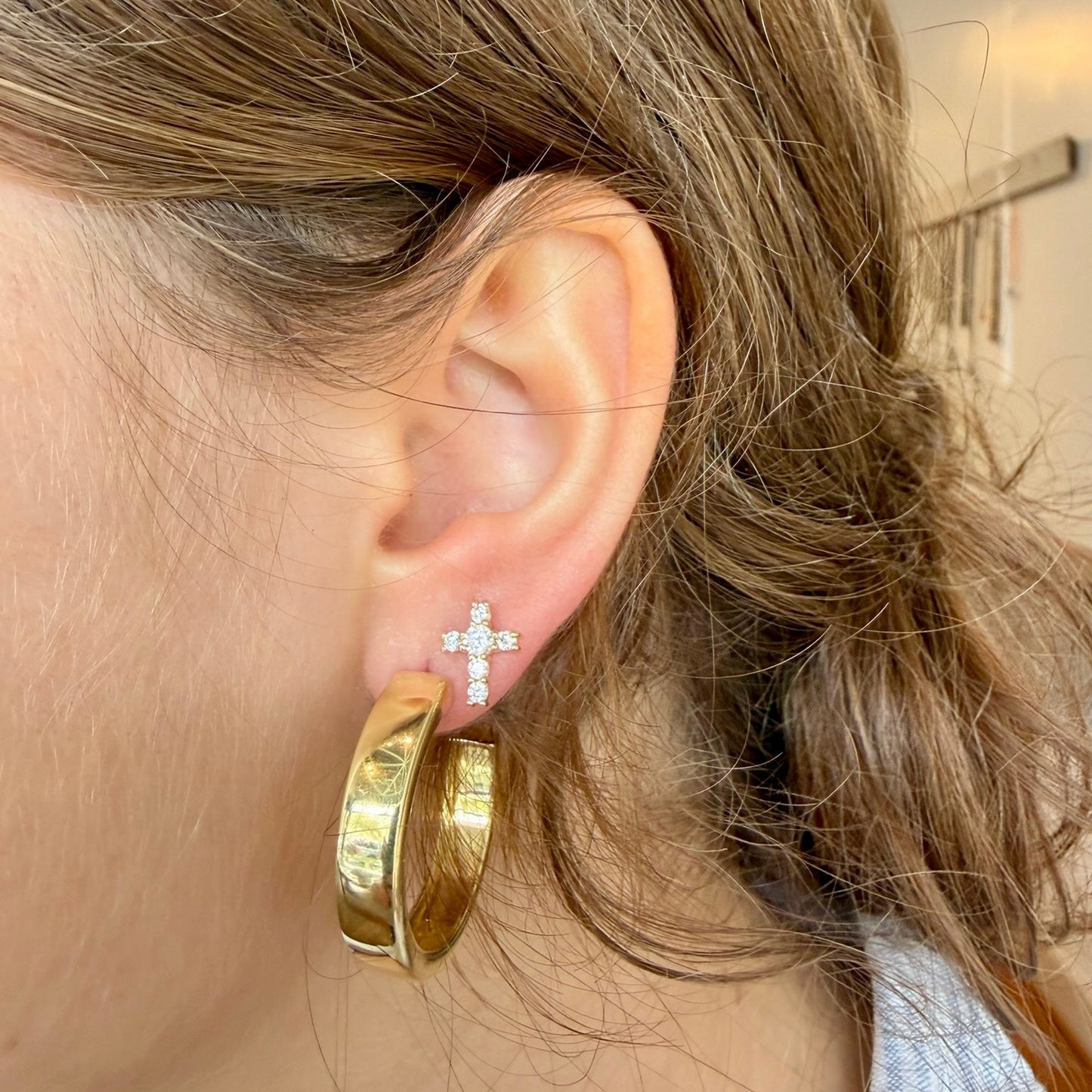Mini Cross Stud Earrings