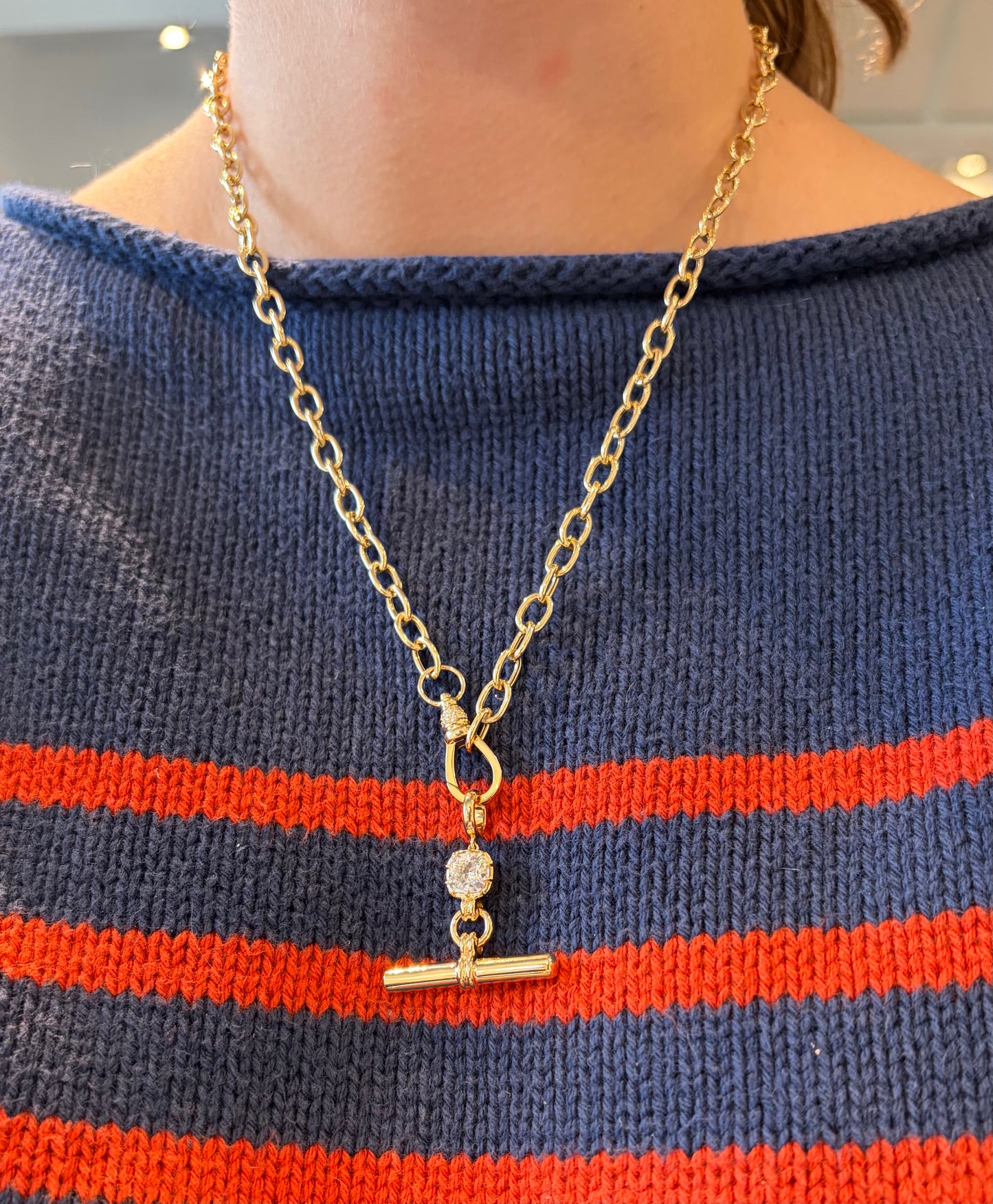 Gold Chain with Lab Grown Diamond Clasp