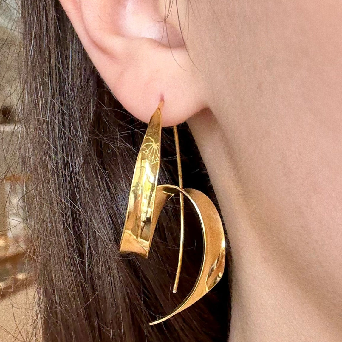 Hand Forged Vermeil Twisted Earrings