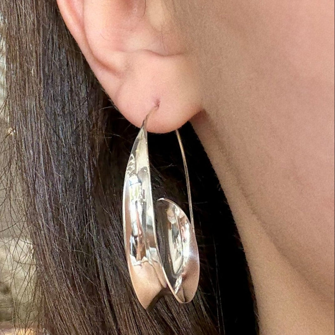 Hand Forged Swirl Earrings