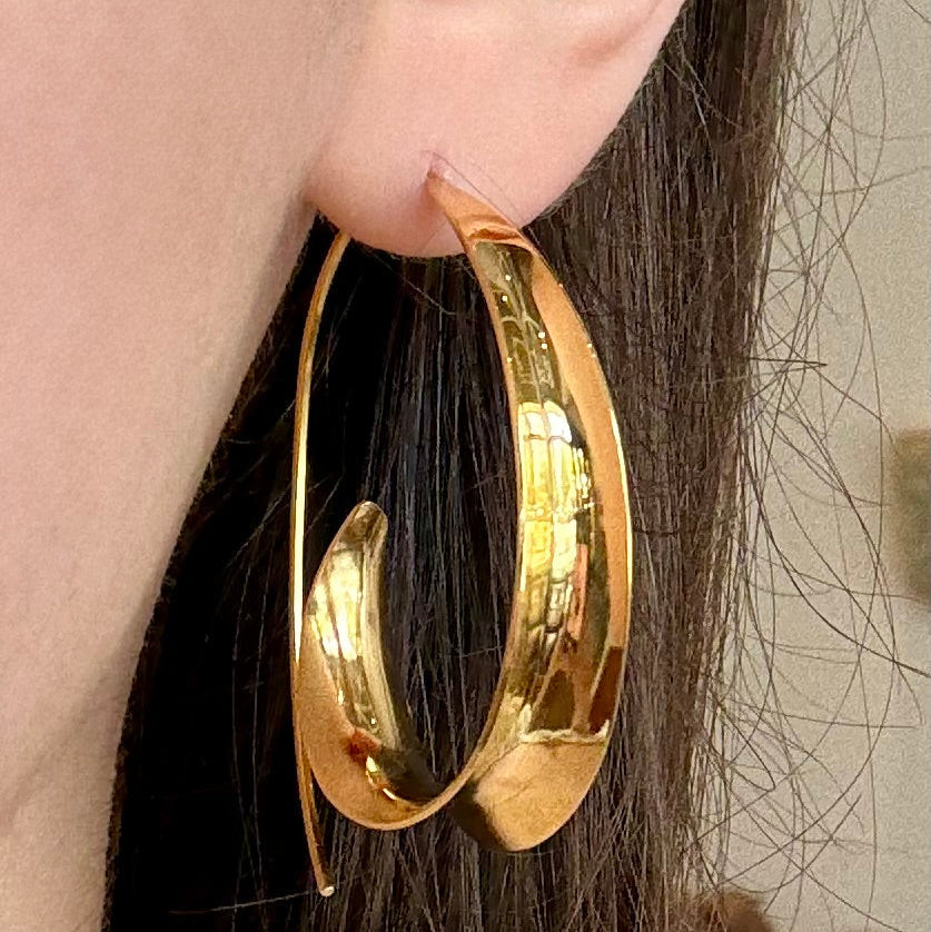 Hand Forged Vermeil Swirl Earrings