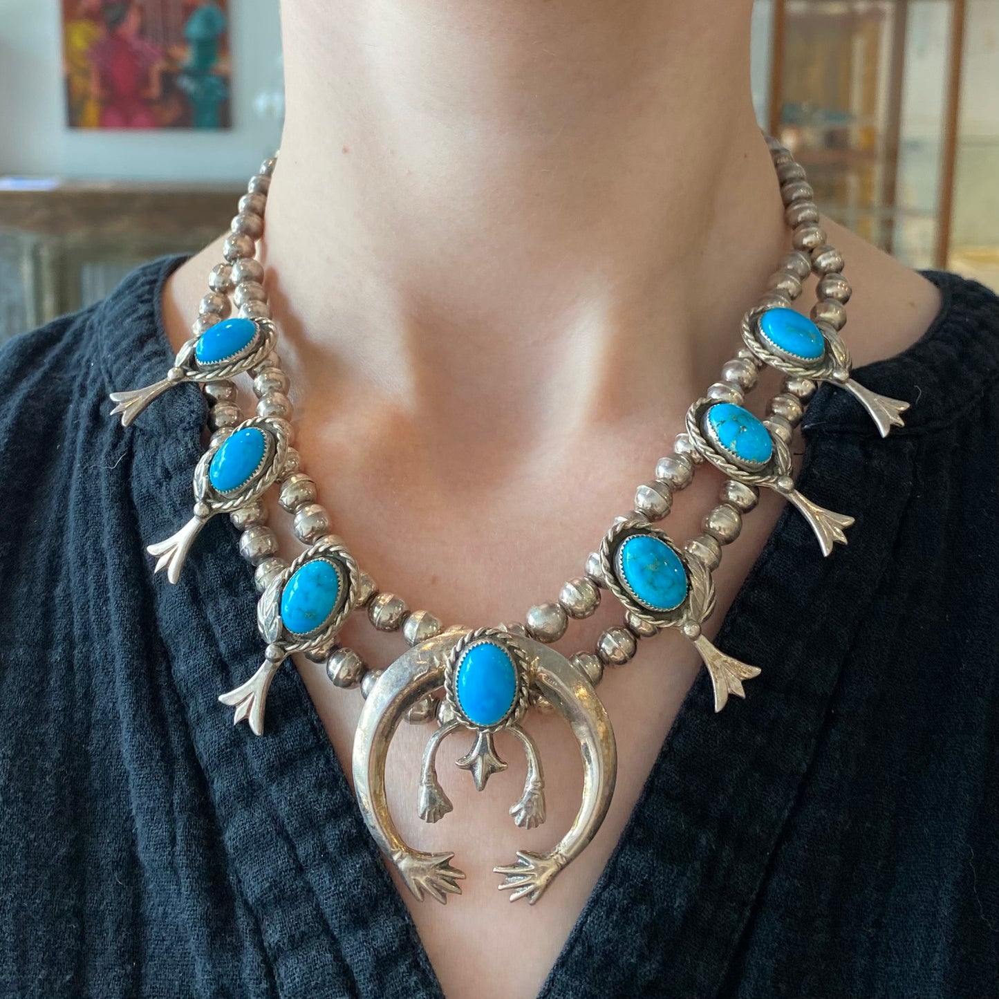 Vintage Mini Squash Blossom Necklace