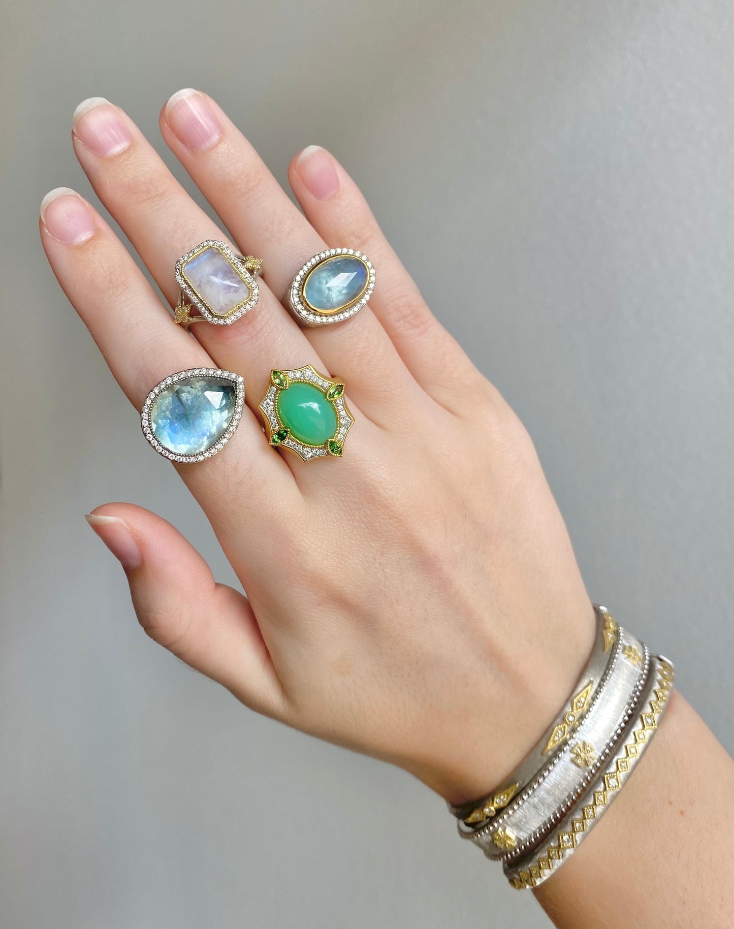 Moroccan Oval Chrysoprase Ring