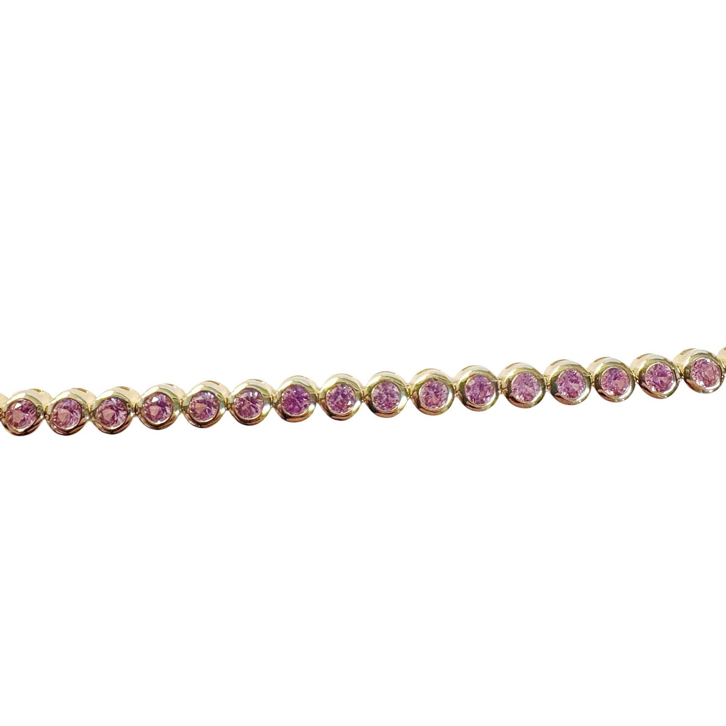 Lab Grown Pink Sapphire Tennis Bracelet
