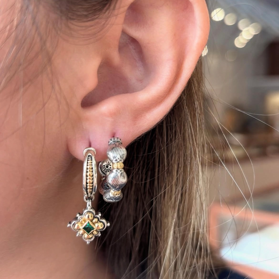 Wavy Mixed Metal Hoops