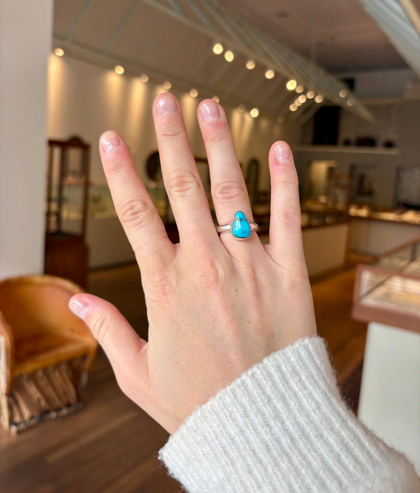 Triangular Morenci Turquoise Ring