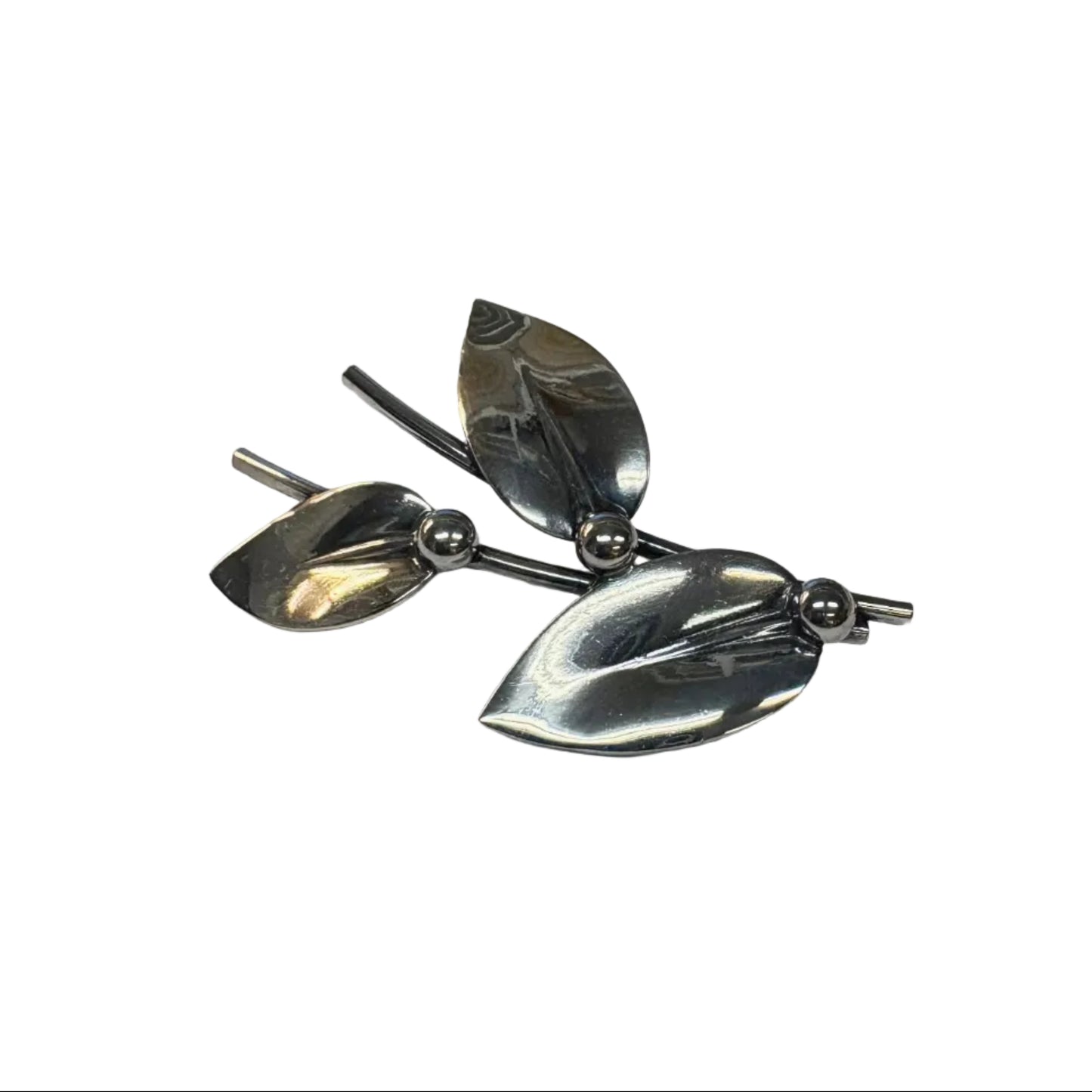 Danish Leaf sterling Silver Pin
