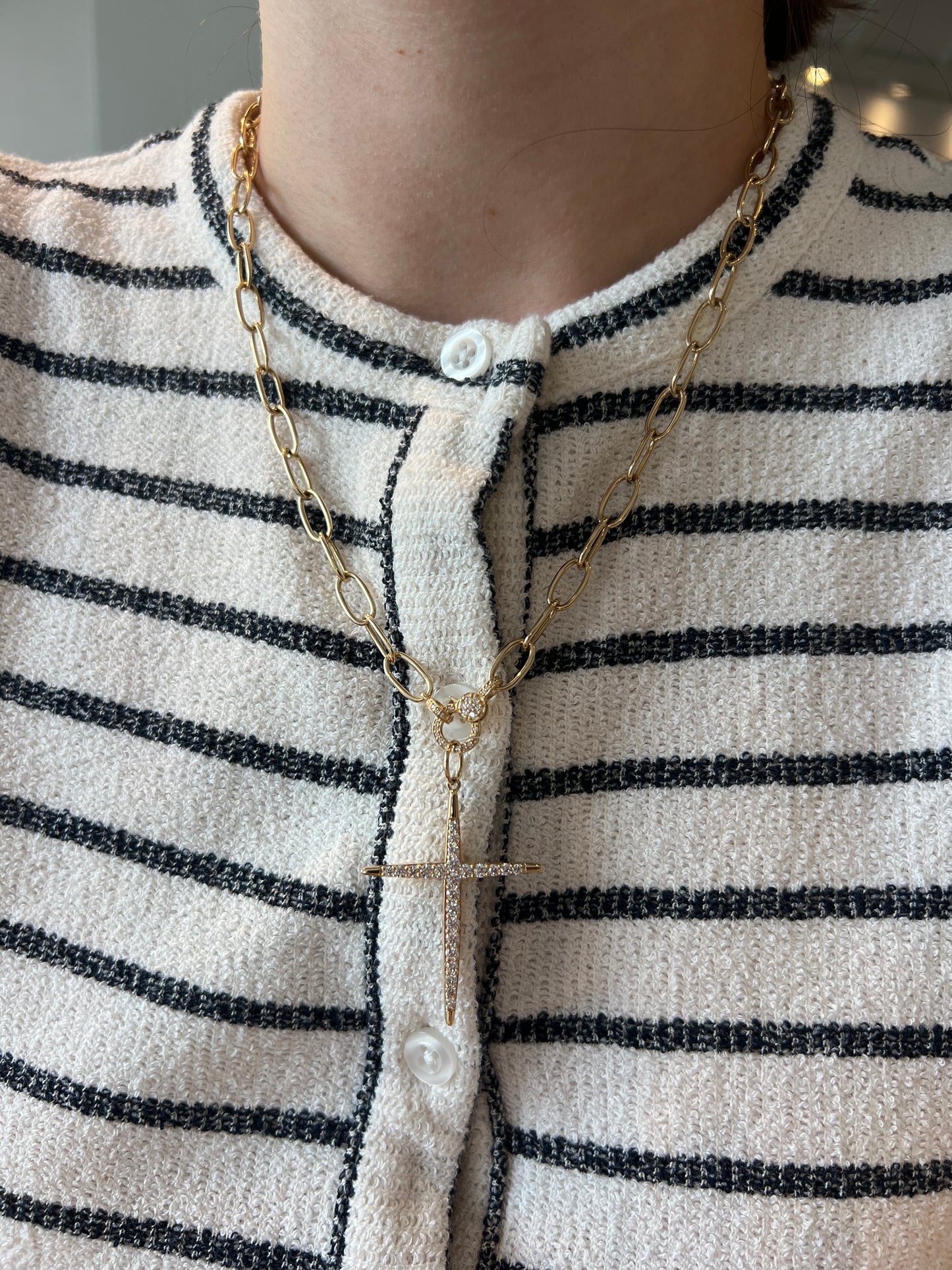 Yellow Gold Diamond Cross Pendant